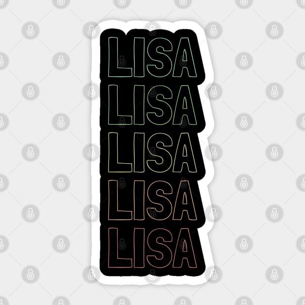 Lisa Name Pattern Sticker by Insert Name Here